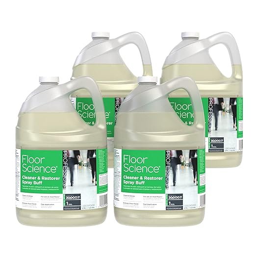 Diversey Floor Science CBD540458 Professional Cleaner and Restorer Spray Buff, Cleans & Shines with Citrus Scent, Ready-to-Use, 1-Gallon (Pack of 4)