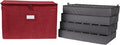 Covermates Keepsakes - Adjustable Zip-Top Storage Box - Configurable FlexGrid Compartments - Heavy Duty Polyester- Reinforced Handles - Stackable Design - Indoor Storage, Red Heather