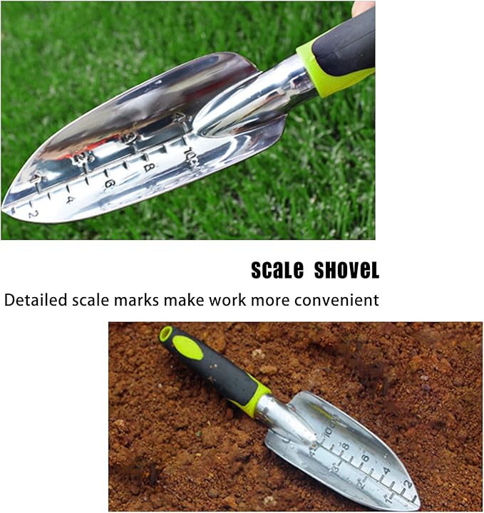 Garden Trowel & Hand Wide Shovel Pointed with Soft Rubberized Non-Slip Ergonomic Handle for Planting, Transplanting, Weeding, Moving and Smoothing Soil - Gardening Gift (Style 2)