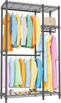 IZEUK Heavy Duty Rolling Garment Rack Wire Clothes Rack for Hanging Clothes (Black, 3 composition, 15.7" D x 43.3" W x 76.5" H)