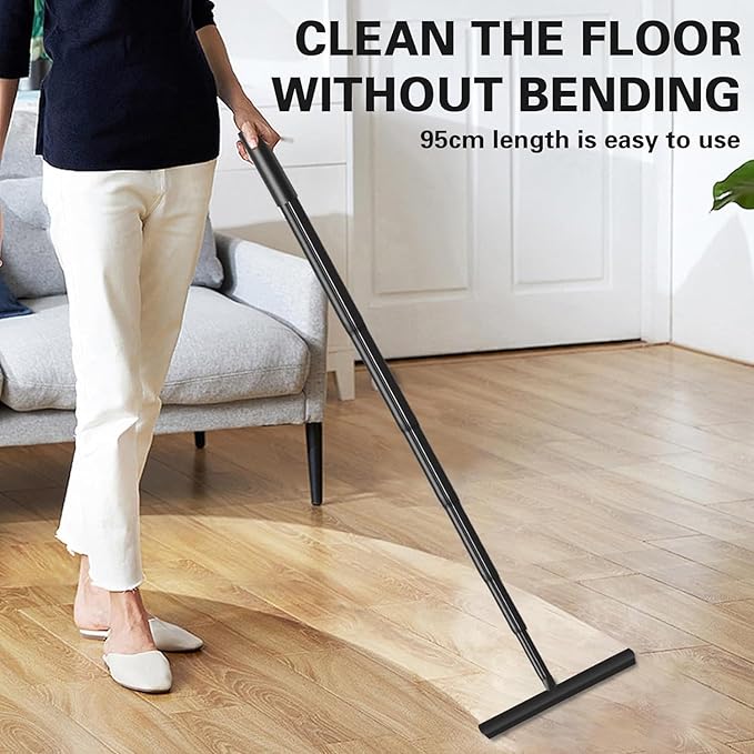 Professional Shower Squeegee for Glass Doors,12 Inch Squeegee for Shower Glass with Extension Pole,Telescoping Window Squeegee for Glass Door, Tile Wall, Car,Floor