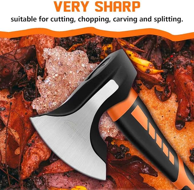 Wood Splitting Maul 15" - 2.25 lb. Splitter Maul, Firewood Camp Axe, Shock Absorbing Anti-Slip Handle - Splits Wood Better Than Camp Axe or Hatchet - Kindling Splitter