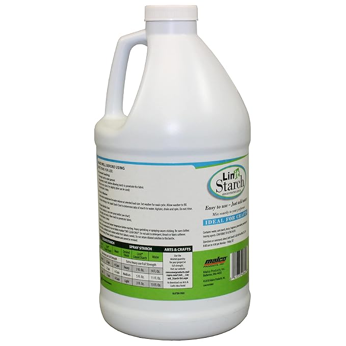 Linit Starch Crisp Classic Finish 64 Oz - Liquid Starch For Ironing Clothes And Wrinkle Release/Great For Arts & Crafts Projects, Slime, Paper Mache, Silly Putty/Trusted For Generations (408440)