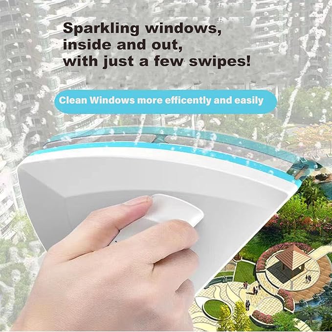 Double Sided Magnetic Window Cleaner, Outside Glass Wiper, 5-Gear Adjustable Outsider Glider Washing Brush Tool, for High-Rise Double Car Glazed Windows (0.3"-1.2")