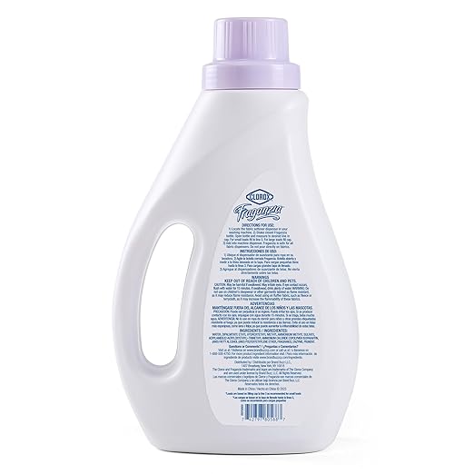 Clorox Fraganzia Liquid Laundry Fabric Softener, Lavender with Eucalyptus Scent - Laundry Odor Eliminator, Wrinkle Reducer and Static Reducer, 40 Fl Oz