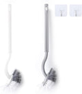 2Pcs Curved Toilet Bowl Brush Without Holder for Bathroom Deep Cleaning, Toilet Brush Durable Under The Rim Household Cleaning Brushes (Gray+White)