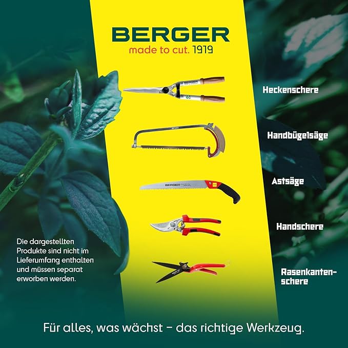 BERGER Lopping Shear Bypass Classic, Length: 600 mm Made of high-Grade Steel, Pruning Shear with Stop Damper no. 4200