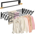 XL-31.5'' Wall Mounted Clothes Drying Rack, 130 lbs Large Capacity Rustproof Retractable Collapsible Drying Rack Easy Install with 7 Drying Rods, Space Saving Towel Clothes Rack for Laundry-Black