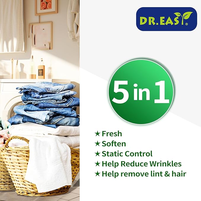80CT Dryer Sheets Powder Fresh Plant Based Formula Fabric Softener sheets for Laundry Long Lasting Fragrance 9.05 x6.29IN