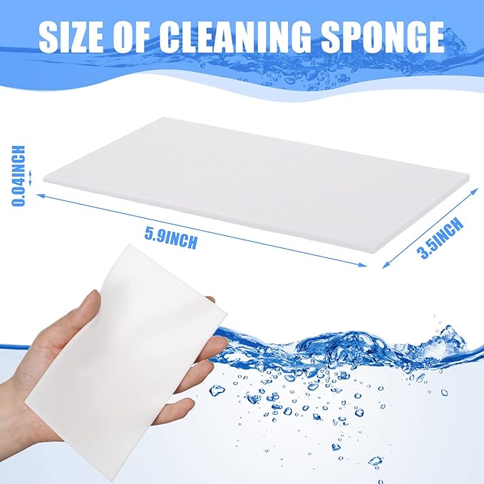 Sawysine 100 Pack Eraser Sheets Sponge Disposable Thin Cleaning Melamine Sheets Foam Sponge Pads Home Eraser Wipes for Kitchen Shoe Furniture Bathroom Shower Cleaner