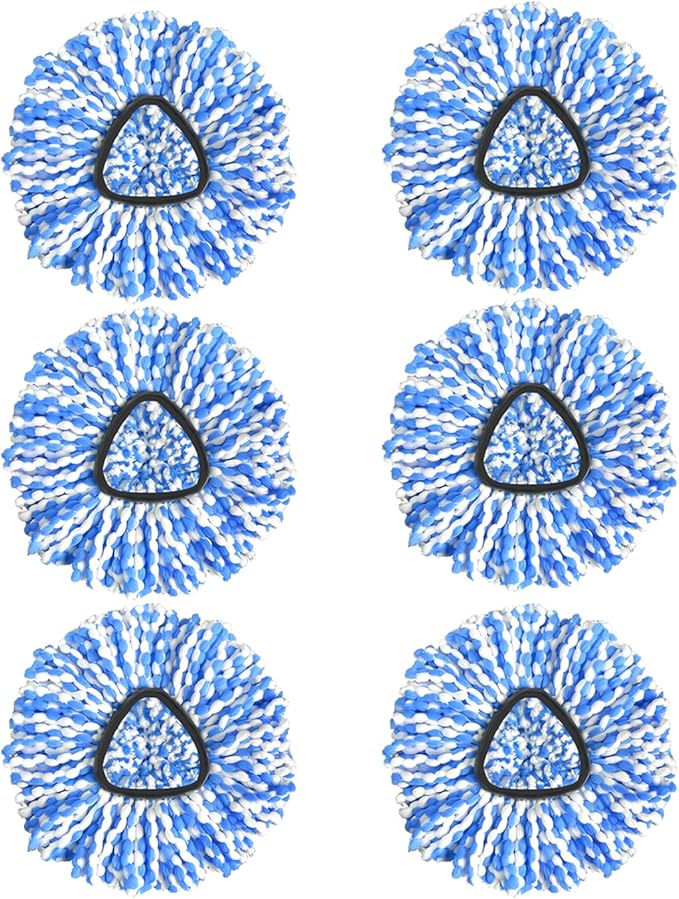Spin Mop Replacement Heads, Microfiber Mop Refills, Easy to Replace (6 Heads)