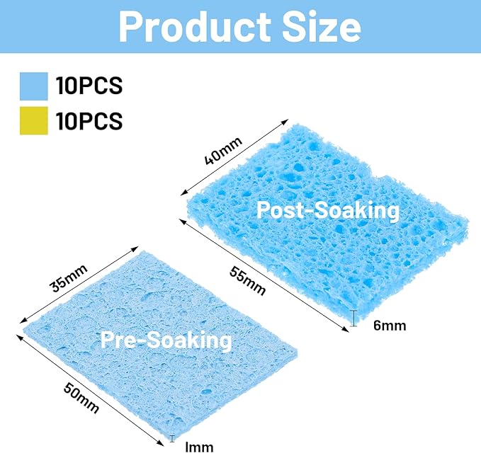 20Pcs Cleaning Pads Soldering Sponge Scouring Pad Scrubbing Pads with Holes Multipurpose for Kitchen Household Cleaning