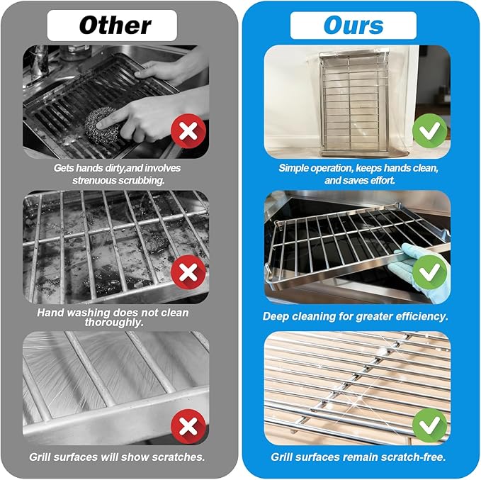 XANGNIER 3 Pack No Scrub Oven Rack Cleaning Bags 23.7*15.7 in,No Cleaner Included,Simple to Use,No Messy Hands Reusable Leakproof Soaking Cleaner Bags for Removable Metal Rack,BBQ Grills,Grill Grate