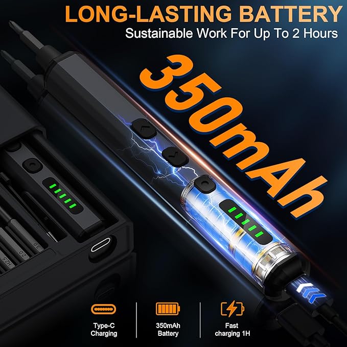 Mini Electric Screwdriver, 3.7V Precision Screwdriver Set Cordless Screwdrivers Rechargeable 72 In 1 Magnetic Bit Repair Tech Tool Kit for Electronics Computer Phone Laptop Camera RC Car Watch Glasses