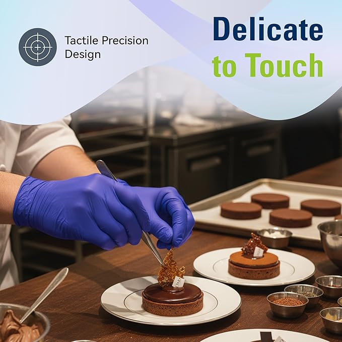 Disposable Nitrile Gloves, Food Safe, Latex-Free Powder-Free, Kitchen Rubber Gloves for Cooking and Cleaning