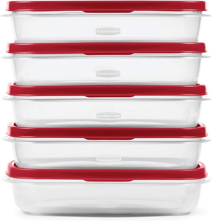 Rubbermaid EasyFindLids Meal Prep Containers 5.5 Cup Red
