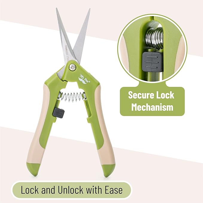 Mr. Pen- Gardening Scissors, 6.5 Inch, Green, Pruning Shears for Gardening with Straight Stainless Steel Blade, Plant Trimming Scissors, Garden shears, Garden Scissors, Gardening Shears, Hand Pruners