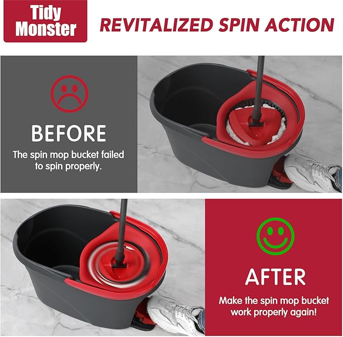 Pedal Bearing Replacement for OCedar Mop Bucket - Easy Fix for O-Cedar Easywring Bucket System. 2 Pack One Way Clutch Gear Sprockets Repair Compatible with 90% Rotation Mop Bucket on The Market.