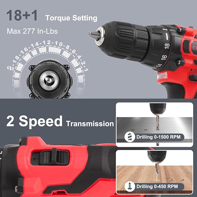COMOWARE 12V Cordless Drill Set, 169Pcs Hand Tool Set with Cordless Drill Driver, Complete Repair Tool Kit for Men, Storage Bag, Ideal for Office, Garden, Dorm and DIY Project