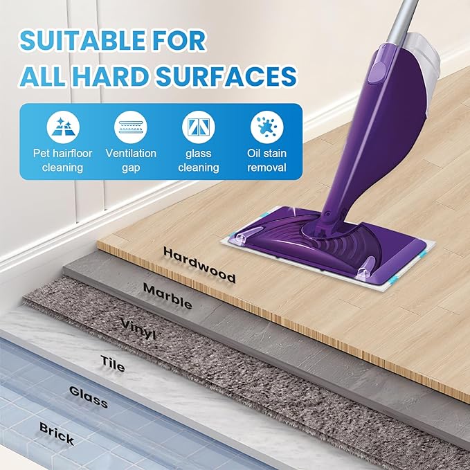 36 Count Refill for Swiffer Wet Jet Spray Mop, 5-Layer Thickened Super Absorbent Disposable Wet Jet Pads for All Floor Types