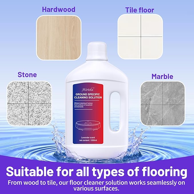 Multi-Surface Floor Cleaning Solution Compatible with Dreame Cleaning Solution, Lavender Scent, Deep Clean, Suitable for All Mopping Robot Vacuums and Cordless Wet/Dry Mops (1000 ml)