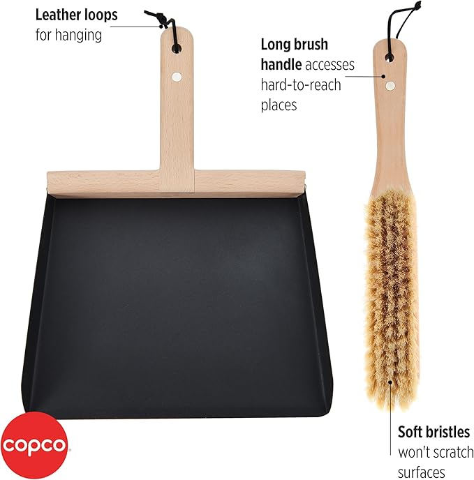 Copco Hand Cleaning Brush with Pan, Beechwood