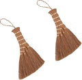 2PCS Small Whisk Broom, Mini Hand Held Straw Soft Broom Tea Tray Cleaning Brush Hand Sweeper Tea Set Accessories