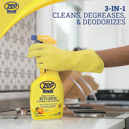 Zep Home Pro Multi-Purpose Kitchen Cleaner & Deodorizer - 32 oz - (Pack of 1) - R52613 - Use on Counters, Backsplash, Stove, Kitchen Appliances