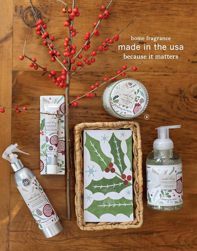 Mangiacotti Room Spritz Fabric Deodorizer Air Freshener Spray | Naturally Plant-Based with Essential Oils Room Fragrance, 8 Ounces, Winter Berry