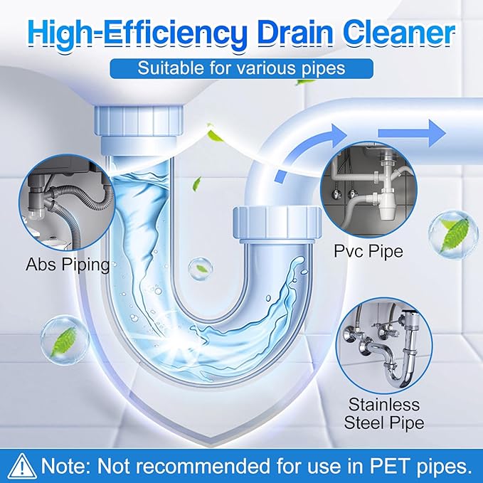 Drain Cleaner for Kitchen, 2026 New Strong Pipeline Dredging Agent, Fast Dissolves, Sink and Drain Cleaner Powder, Powerful Grease Dissolver for Bathroom