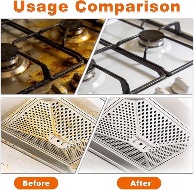 2PCS Heavy-Duty Oil Cleaner Stains,Clean Up Kitchen Oil Stains Spray,Multi-purpose Clean Up Kitchens Heavy Oil Duty,with 5 Sponge Scourers