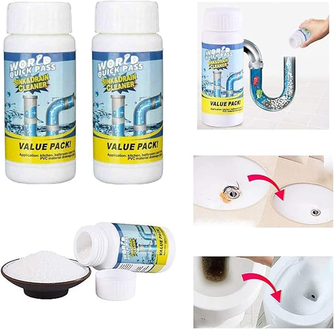 Wild Tornado Pipe Dredge Deodorant, Powerful Sink and Drain Cleaner, Quick Foaming Toilet Cleaner, Dredge Agent for Kitchen and Toilet Pipes (2pcs)