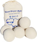 Wool Dryer Balls, Full-Size(Dia.~2.76 in), Reduces Drying Time, Reusable and Chemical-Free, Natural Fabric Softener, Sustainable Laundry Solution (6-Pack)
