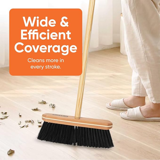 Superio Home, Kitchen Broom Head - Household Easy Sweeping Broom - Tampico/Synthetic Bristles - All Purpose