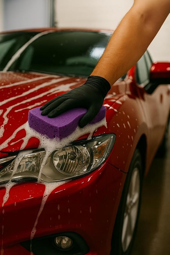 Multi-Purpose Sponges for Cleaning - Purple Sponge 10 Pack, Large Sponges for Car Washing, Tile & Grout, Bulk Pack Sponge