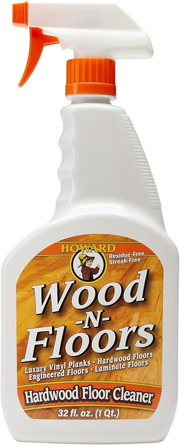 HOWARD Products Wood-N-Floors Hardwood Floor Cleaner for Hardwood, Laminate, and Engineered Surfaces, Wood Floor Cleaner Spray for Luxury Vinyl Plank LVP
