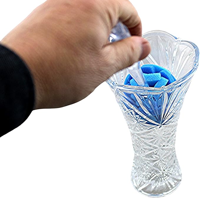 Soft Touch Kitchen Glassware Multi-Purpose Sponge Puff Dish Brush 11.5" with Clear and Comfortable Ergonomic Handle (2)