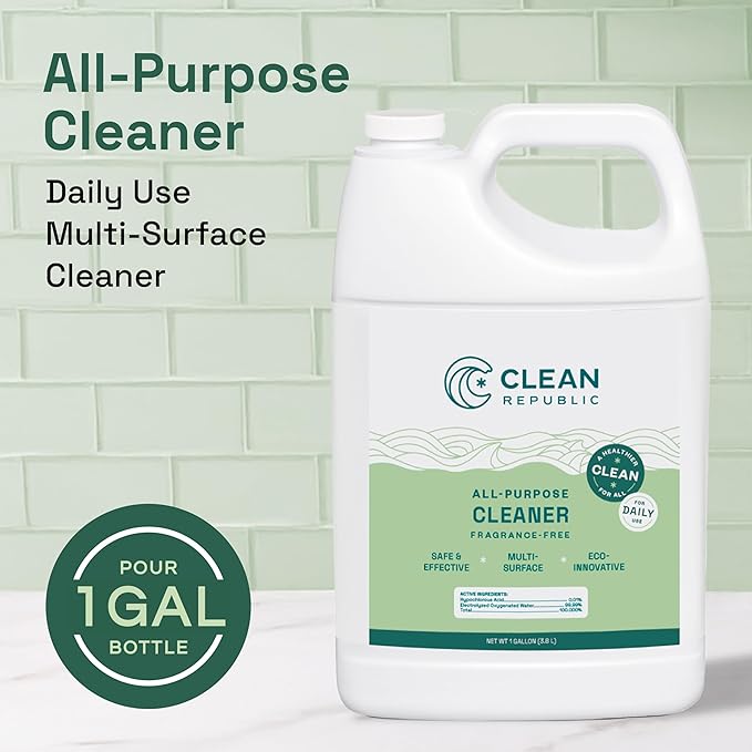 Clean Republic All-Purpose Cleaner, Daily Use Cleaning Spray for Kitchens, Bathrooms, and More (F-Style Gallon (Pack of 1))
