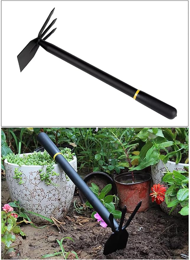 Hoe and Cultivator, Hoe Garden Tool, Hand Hoe Cultivator Garden Tool, Thickened Manganese Steel, Garden Hoe for Weeding, Planting, Loosening Soil, Digging，No Assembly Required