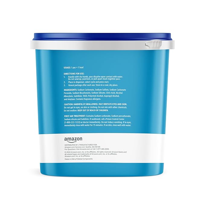 Amazon Basics Dishwasher Detergent Pacs, Fresh Scent, Cuts Grease, Rinses Clean, Removes 24HR Dried-On Stains, 85 Count (Previously Solimo)