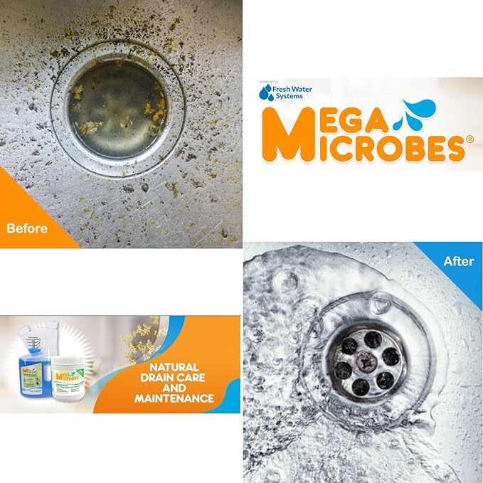 MegaMicrobesNo-Mixing Liquid Drain, Septic, Trap and Pump Treatment, 32 Ounces in Convenient 32 oz Bottle (32