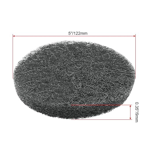 BokWin 8 Pcs 5 Inch Round Scouring Pads Drill Scrubber Pads Hook and Loop Scuff Pads for Clean Polishing(Grey)
