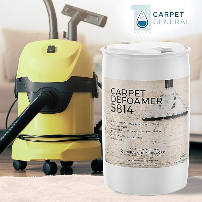 Carpet Defoamer 5814 -Foam Suppressant for Deep Rug Cleaner Machine & Floor Covering Shampooer for a Heavy-Duty Carpet Cleaner Solution, Neutral Non-Corrosive Silicone Emulsion 55 Gallon