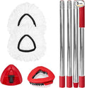Spin Mop Replacement Set for O-Ceda EasyWring 1-Tank System, Includes 2 Mop Head Replacement, 1 Spin Base, 1 Scrubber Head, 1 Mop Handle (30-58in Adjustable 4-Section Pole)