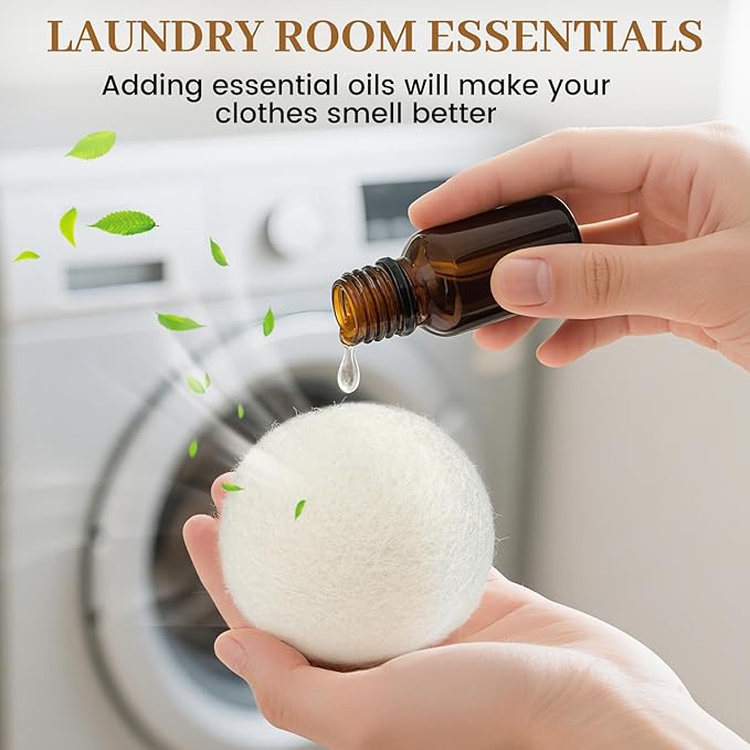 Wool Dryer Balls Handmade 3 Pack XL, Laundry Dryer Lint Balls, Reusable New Zealand Wool Natural Fabric Softener Essentials, Replace Dryer Sheets, Wrinkles Free, Shorten Drying Time
