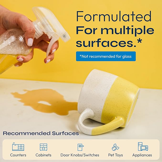 FOMIN Multi Surface Cleaner Refill Tablets (12 Pack) - Lemon Zest - All Purpose Cleaner Refill Tablets, All-In-One Tablet Cleaner For Household & Kitchen Cleaning - Makes 204 fl oz (12 x 17 Fl oz)