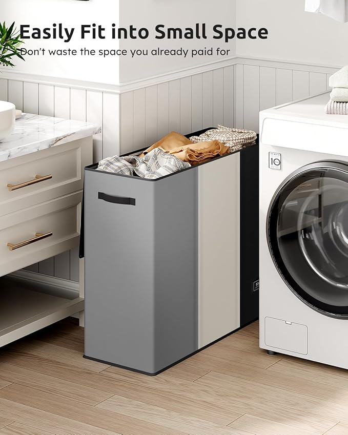 SOLEDI Laundry Hamper 3 section with lid and 3 Pcs Bag, Large Hamper 3 compartment 180L, Laundry Basket Laundry sorter Clothes hamper for Laundryroom Bedroom Blanket Storage Organizer