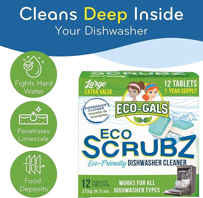 Dishwasher Cleaner - 12 Tablets - 12 Month Supply - Unscented