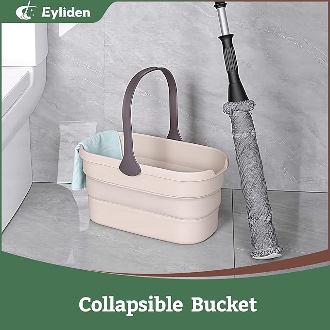 Eyliden Collapsible Bucket, Bucket for Cleaning Mop, 10L(2.6Gallon) Multiuse Foldable Water Pail, Portable Handy Basket for Cleaning Mop, Camping, Tailgating and More