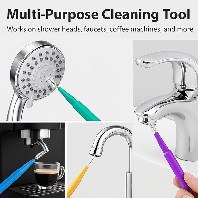 Shower Head Cleaning Brushes, 35 PCS Multi-Size Nozzle Cleaner Tool with Storage Case, Shower Head Cleaner Picks for Unclogging Small Holes, Bathroom, Faucets & Spray Nozzles(Multi Color)